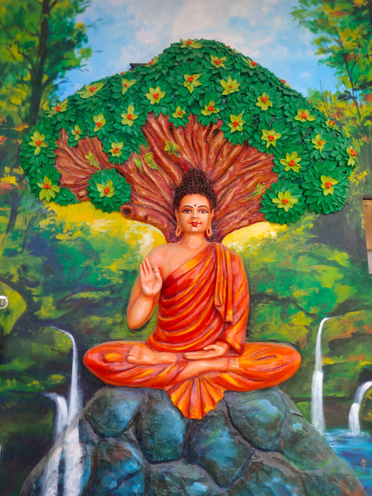 3D Buddha Wall Mural